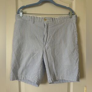 Ralph Lauren Polo Golf Blue White Stripe Seersucker Chino Shorts size 36